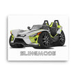 Load image into Gallery viewer, Slingmode Caricature Canvas Wall Art | 2023 R Lime Dream Polaris Slingshot®