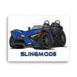 Load image into Gallery viewer, Slingmode Caricature Canvas Wall Art | 2023 SLR Cobalt Blue Fade Polaris Slingshot®