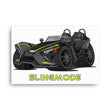 Load image into Gallery viewer, Slingmode Caricature Canvas Wall Art | 2023 SLR Lime Shadow Polaris Slingshot®