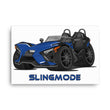 Load image into Gallery viewer, Slingmode Caricature Canvas Wall Art | 2023 SLR Cobalt Blue Fade Polaris Slingshot®
