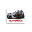 Load image into Gallery viewer, Slingmode Caricature Canvas Wall Art | 2018 GT LE Matte Cloud Gray Indy Red Polaris Slingshot®