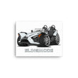 Load image into Gallery viewer, Slingmode Caricature Canvas Wall Art | 2022 SL Moonlight Metallic White Polaris Slingshot®