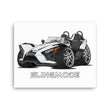 Load image into Gallery viewer, Slingmode Caricature Canvas Wall Art | 2022 SL Moonlight Metallic White Polaris Slingshot®