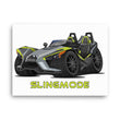 Load image into Gallery viewer, Slingmode Caricature Canvas Wall Art | 2018 SLR Ghost Gray Lime Green Polaris Slingshot®
