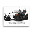 Load image into Gallery viewer, Slingmode Caricature Canvas Wall Art | 2021 S White Lightning Polaris Slingshot®