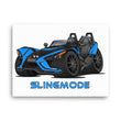 Load image into Gallery viewer, Slingmode Caricature Canvas Wall Art | 2018 SLR Electric Blue Polaris Slingshot®