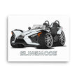 Load image into Gallery viewer, Slingmode Caricature Canvas Wall Art | 2022 SL Moonlight Metallic White Polaris Slingshot®