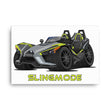 Load image into Gallery viewer, Slingmode Caricature Canvas Wall Art | 2018 SLR Ghost Gray Lime Green Polaris Slingshot®