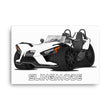 Load image into Gallery viewer, Slingmode Caricature Canvas Wall Art | 2021 S White Lightning Polaris Slingshot®