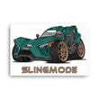 Load image into Gallery viewer, Slingmode Caricature Canvas Wall Art | 2020 GT LE Fairway Green Polaris Slingshot®
