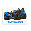 Load image into Gallery viewer, Slingmode Caricature Canvas Wall Art | 2018 SLR Electric Blue Polaris Slingshot®