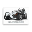 Load image into Gallery viewer, Slingmode Caricature Canvas Wall Art | 2022 SL Moonlight Metallic White Polaris Slingshot®