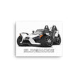 Load image into Gallery viewer, Slingmode Caricature Canvas Wall Art | 2019 SL Icon Monument White Polaris Slingshot®
