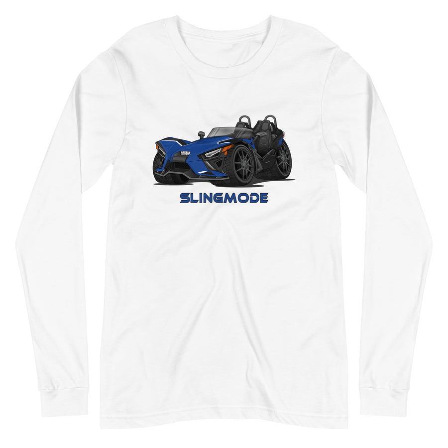 Men's Slingmode Caricature Long Sleeve T-Shirt 2023 (SLR Cobalt Blue Fade)