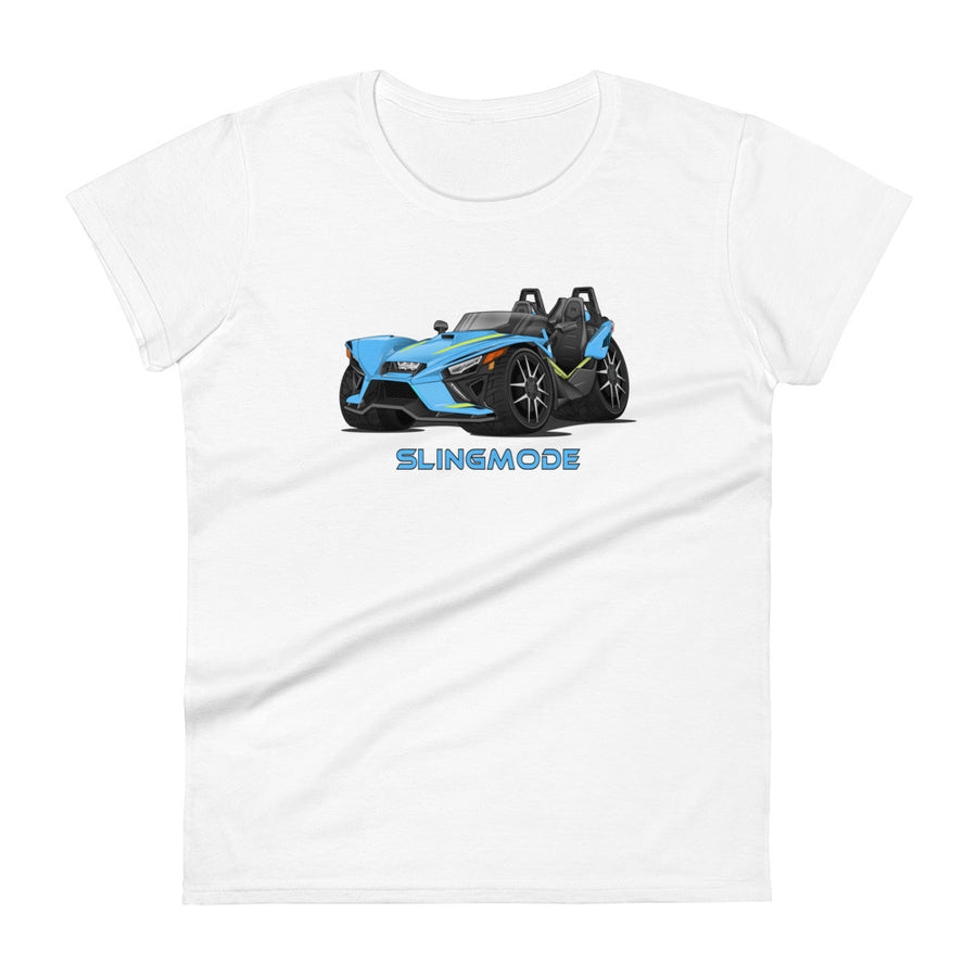 Women's Slingmode Caricature T-Shirt 2023 (R Miami Blue Fade)