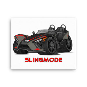 Slingmode Caricature Canvas Wall Art | 2022 SLR Forged Red Polaris Slingshot®