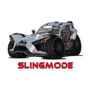 Slingmode Stickers | 2018 GT LE Matte Cloud Gray Indy Red Polaris Slingshot®