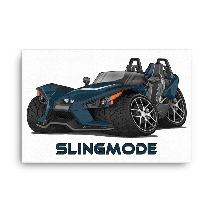 Slingmode Caricature Canvas Wall Art | 2019 SL Orion Blue Polaris Slingshot®