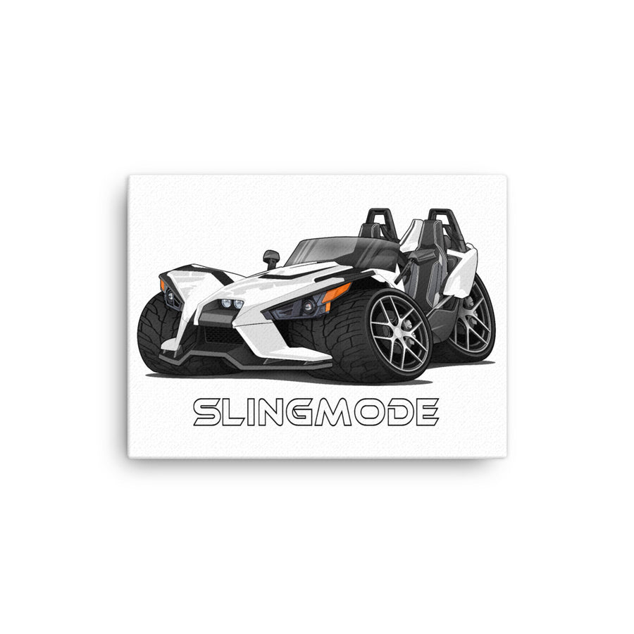 Slingmode Caricature Canvas Wall Art |  2019 SL Icon Monument White Polaris Slingshot®