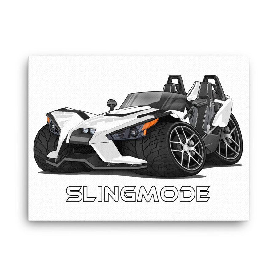 Slingmode Caricature Canvas Wall Art |  2019 SL Icon Monument White Polaris Slingshot®