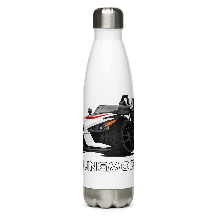 Polaris Slingshot® themed Caricature Stainless Steel Water Bottle | 2016.5 SL LE White Pearl