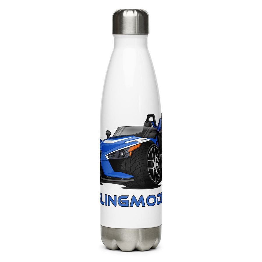 Polaris Slingshot® themed Caricature Stainless Steel Water Bottle | 2016.5 SL LE Blue Fire