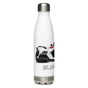 Polaris Slingshot® themed Caricature Stainless Steel Water Bottle | 2016.5 SL LE White Pearl