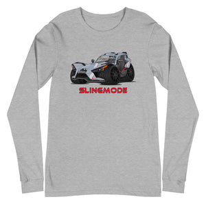 Slingmode Caricature Men's Long Sleeve Tee 2018 (GT LE Matte Cloud Gray Indy Red)