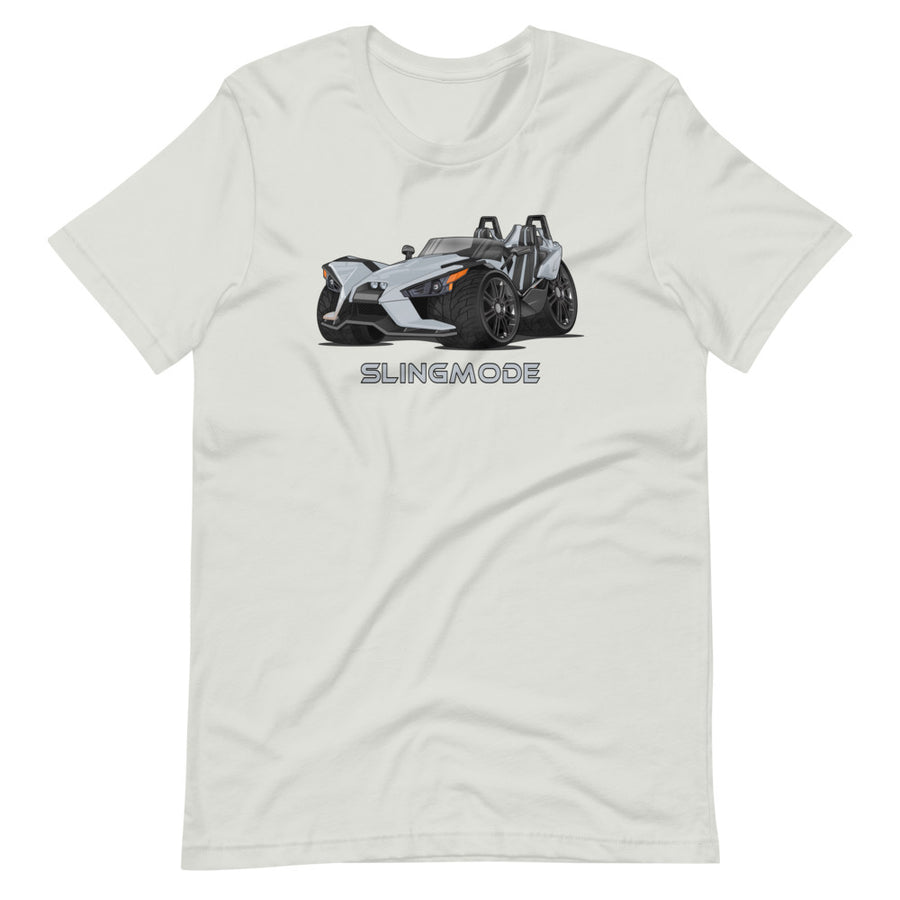 Slingmode Caricature Men's Polaris T-Shirt | 2015 Base Gray Metallic Polaris Slingshot®