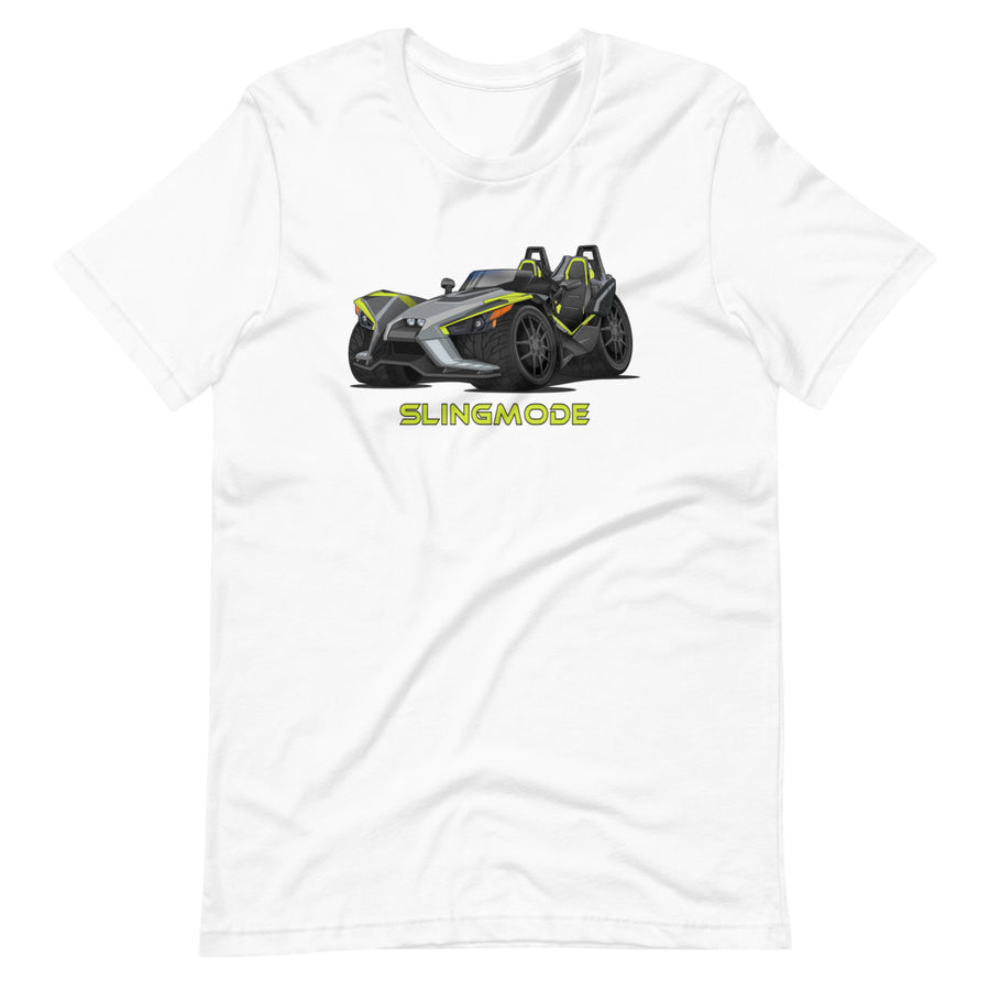 Slingmode Caricature Men's T-Shirt 2018 (SLR LE Ghost Gray Lime Squeeze)