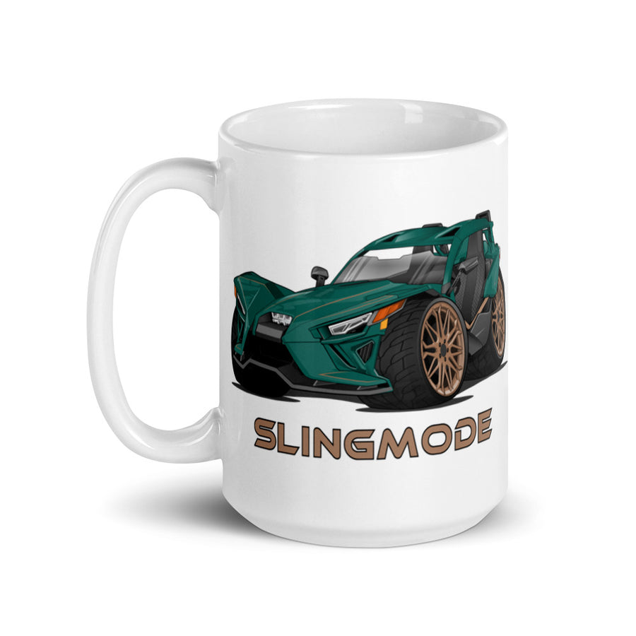 Slingmode Caricature Mug | 2020 GT LE Fairway Green Polaris Slingshot®