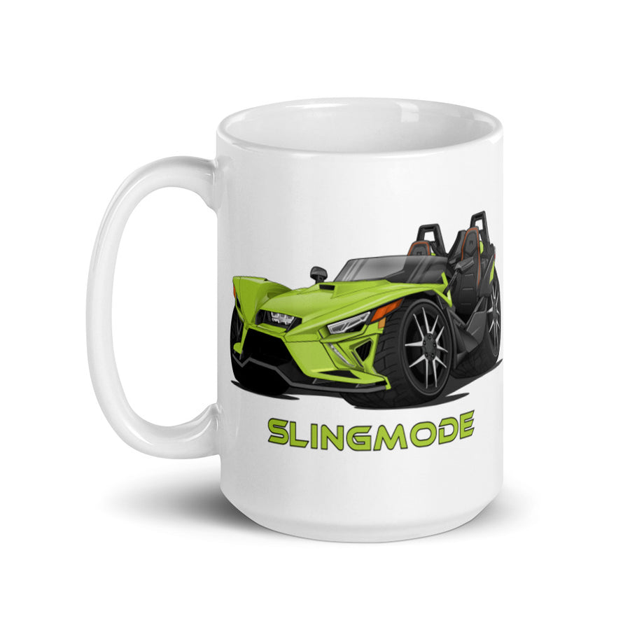 Slingmode Caricature Mug | 2022 R Liquid Lime Fade Polaris Slingshot®