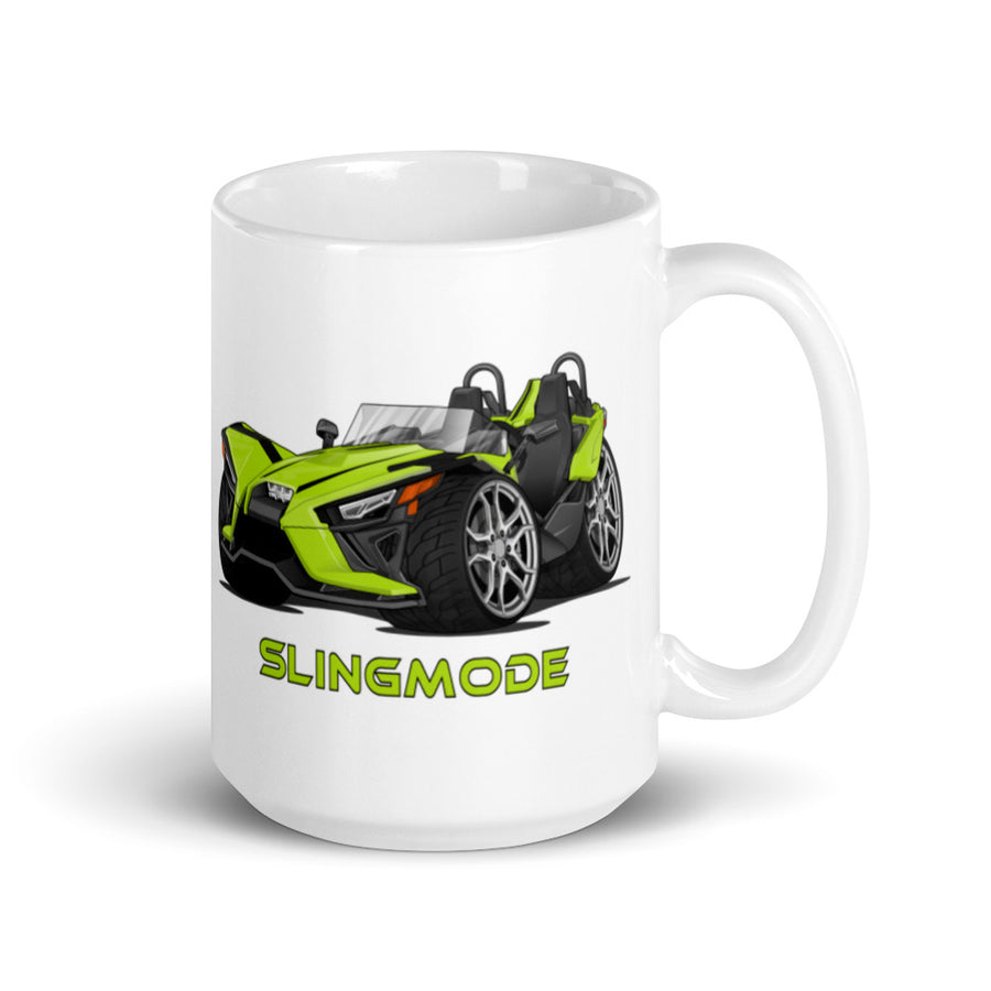 Slingmode Caricature Mug | 2022 SL Liquid Lime Polaris Slingshot®