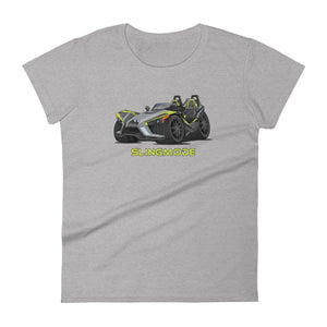 Slingmode Caricature Women's T-Shirt 2018 (SLR LE Ghost Gray Lime Squeeze)