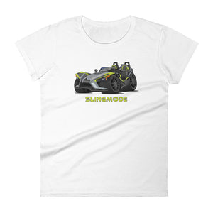 Slingmode Caricature Women's T-Shirt 2018 (SLR LE Ghost Gray Lime Squeeze)